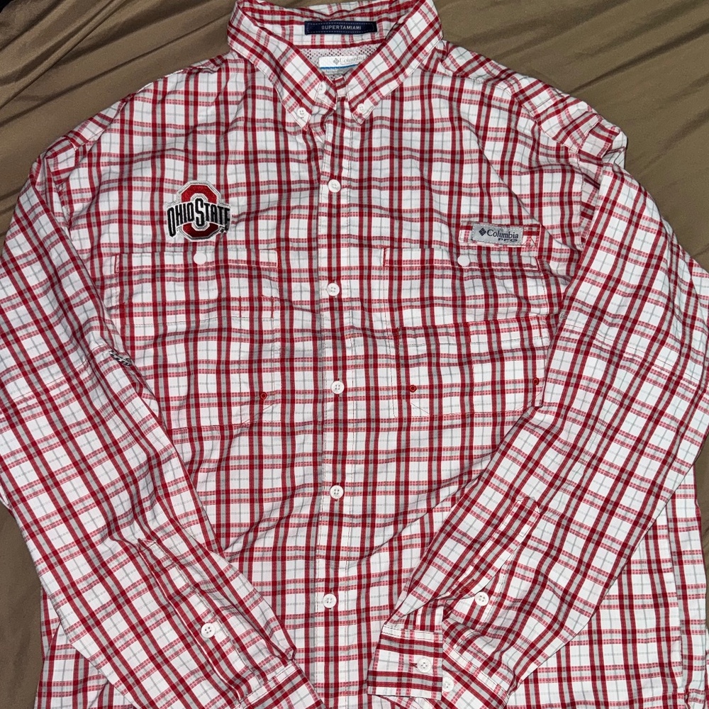 XL Ohio State Columbia Fishing Shirt